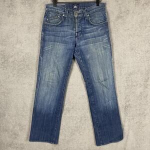 Rock & Republic Jeans Mens 30x28 Straight Leg Button Fly Distressed Denim Pants